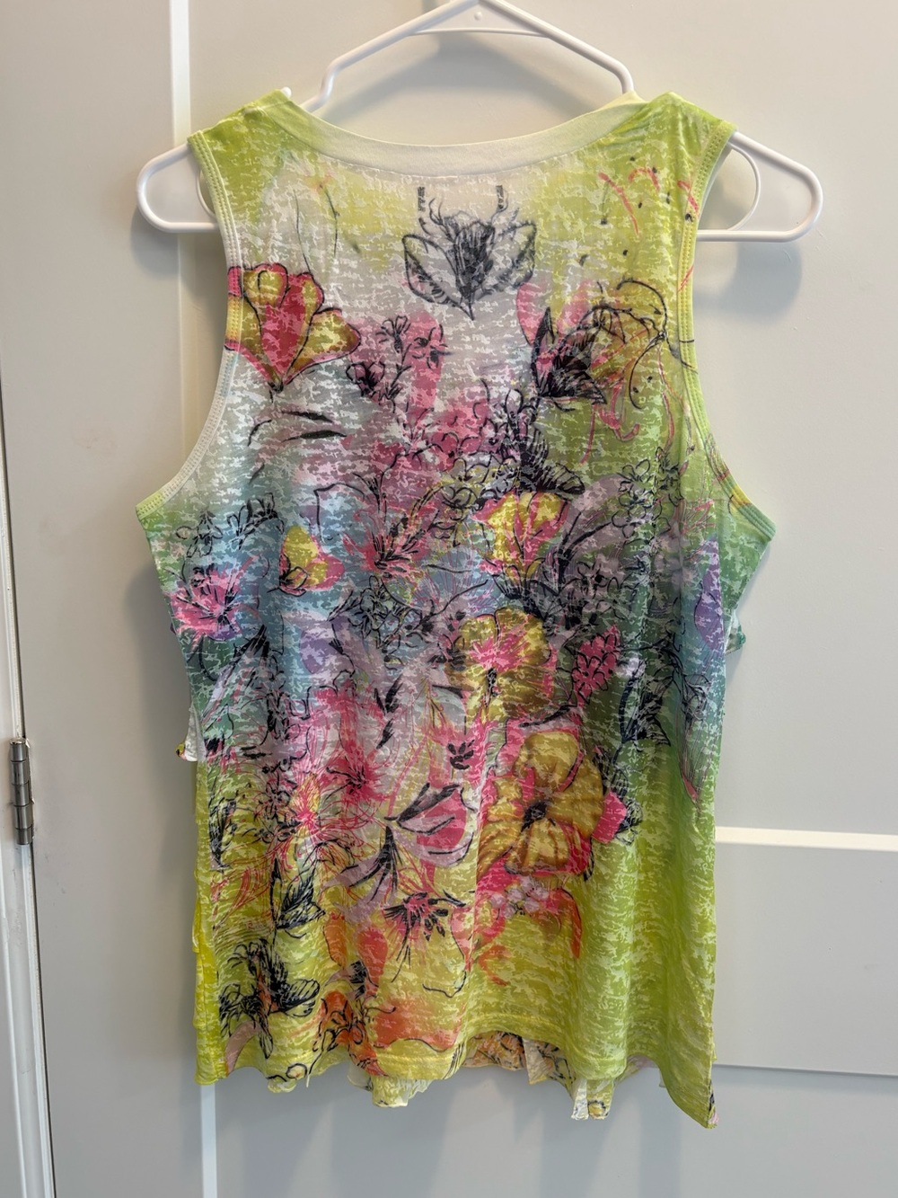 Y2k Floral Ruffle patterned Tank Top #47 - Picture 2 of 3